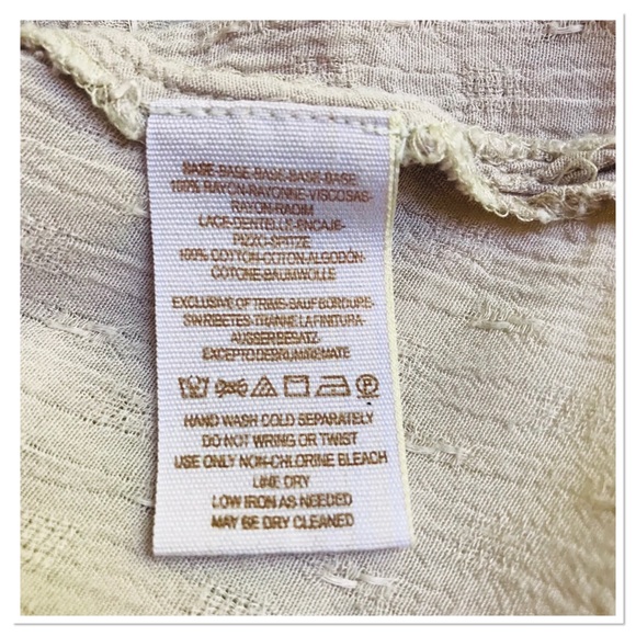 Free People The Best Blouse Top Beige Color See Through Crochet Back Size M - Picture 6 of 7